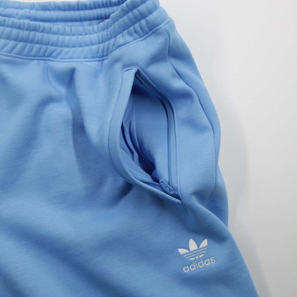 Adidas originals‎ Men's Zip Pocket Trefoil Essentials Fleece Shorts Blue Size L - Picture 8 of 10
